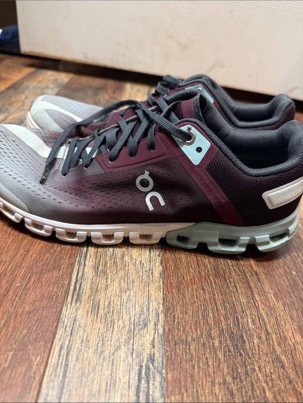 On Running Women’s Burgundy and Gray Athletic Running Shoes